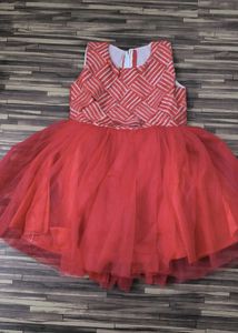 Red &amp; White Party Dress 2-3 years Baby girl