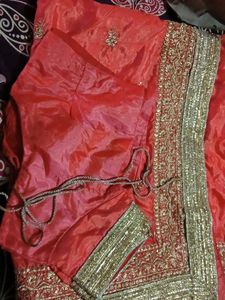 Coral Embroidered Saree