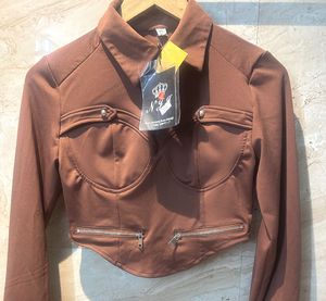 Brown Cropped Jacket
