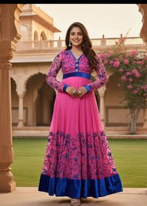 Elegant Pink Ethnic Gown new wdt tag