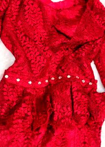 Red Lace Peplum Dress❤️