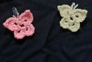 Crochet Butterfly Hair Clips