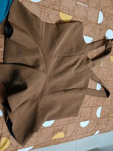 Brown Top with Zipper Detail