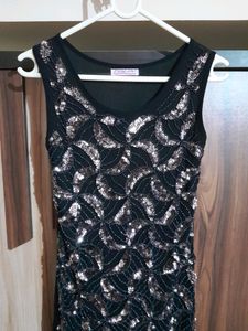 Black Sparkle Stretchable Party Short Dress