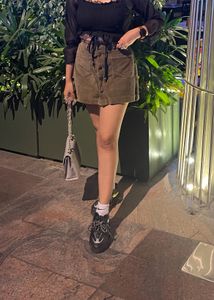 Olive Green Corduroy Skirt Classy