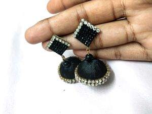 Black Jhumka Earrings