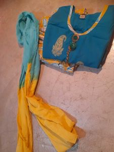 Daily Wear Kurti Pajama Chunni Set