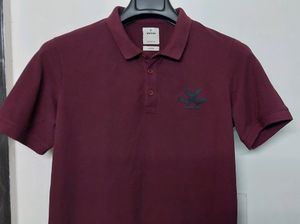 WROGN MAROON SOLID POLO TSHIRT