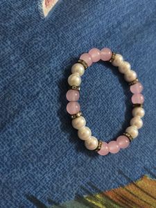 Pink &amp; Pearl Beaded Bracelet ( Candy ) 🍬✨🌸