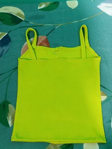 Neon Green Button-Front Tank