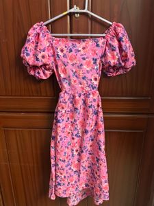 Floral Print Puff Sleeve Dress