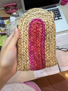 Handcrafted Pink Jute Sling Bag