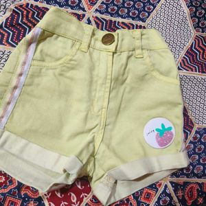 Baby Girl Yellow Shorts