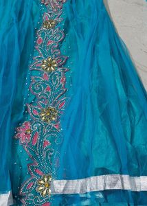 Blue anarkali suit