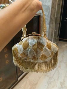 Golden White Batua Bag