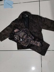 Brown Suit & Tie Set