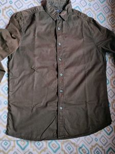 Olive Green Button-Down Shirt