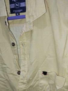 Men&#39;s Light Yellow Long Sleeve Shirt