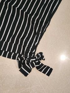 Striped Tie-Cuff Pants