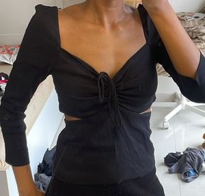 Zara Black Cutout Top