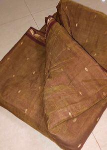 Elegant Brown Striped Saree