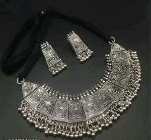 Oxidized Silver Necklace Set