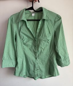Green Stripped Back Tight Shirt