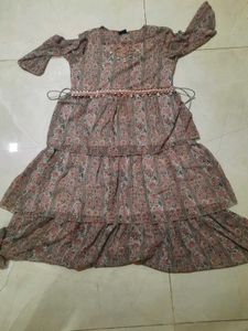 Long kurta with Detachable belt
