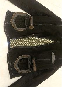 Boy And Girl Unique Black Denim Jacket