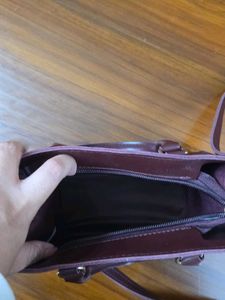 Stylish Burgundy Satchel Bag
