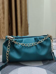Teal Chain Shoulder Bag