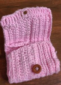 Handmade Crocheted Pink Pouch