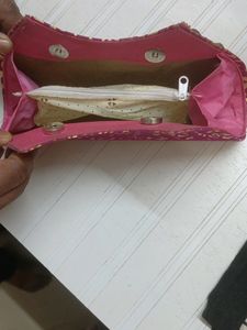 Red &amp; Gold Embellished Clutch