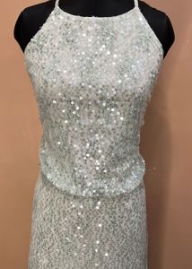 Sequin Halter Neck Gown