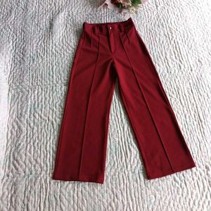 Maroon Wide Leg Trousers