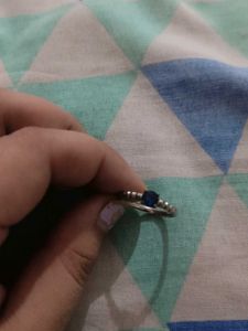 Elegant Blue Stone Silver Ring