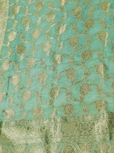 Women Green Festive Chanderi Silk Suit Set