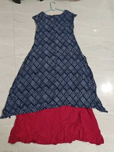 Blue &amp; Red Dress with Jacket