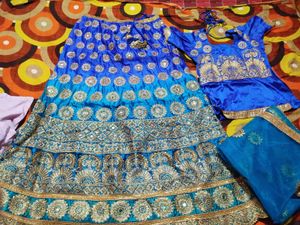 Blue Embroidered Lehenga Choli