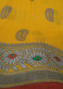 Yellow printed Beautiful Saree