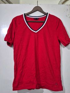 Red V-Neck Tee
