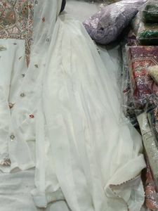 Elegant White Shrara Dress