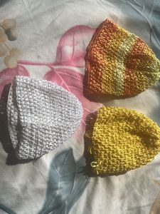 Baby Girl Hairband Cum Caps Set Of 3..!