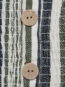 Smocked Tube Camisole Green White Striped