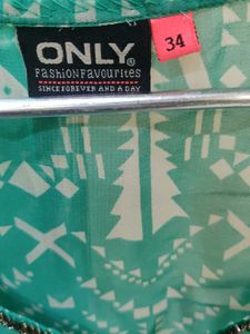 Green embellished top