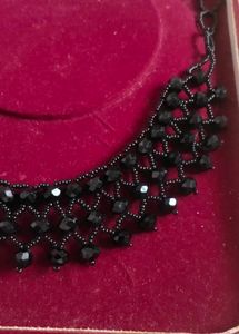Handmade Black Beaded Necklace