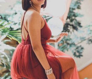 Burgundy Slit Maxi Dress