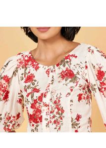Floral Printed Puff sleeves Top