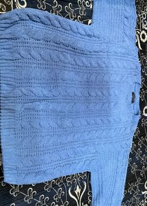 Blue Cable Knit Sweater