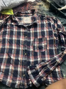 check crop shirt